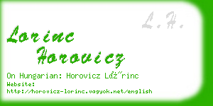 lorinc horovicz business card